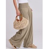 image:imageANRABESS Women Linen Palazzo Pants Summer Boho Wide Leg High Waist Casual Lounge Pant 2026 Beach Travel Vacation OutfitsBrown
