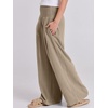image:imageANRABESS Women Linen Palazzo Pants Summer Boho Wide Leg High Waist Casual Lounge Pant 2026 Beach Travel Vacation OutfitsBrown