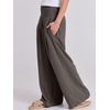 image:imageANRABESS Women Linen Palazzo Pants Summer Boho Wide Leg High Waist Casual Lounge Pant 2026 Beach Travel Vacation OutfitsCoffee