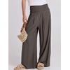image:imageANRABESS Women Linen Palazzo Pants Summer Boho Wide Leg High Waist Casual Lounge Pant 2026 Beach Travel Vacation OutfitsCoffee