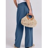 image:imageANRABESS Women Linen Palazzo Pants Summer Boho Wide Leg High Waist Casual Lounge Pant 2026 Beach Travel Vacation OutfitsDeep Blue