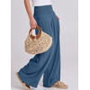 image:imageANRABESS Women Linen Palazzo Pants Summer Boho Wide Leg High Waist Casual Lounge Pant 2026 Beach Travel Vacation OutfitsDeep Blue