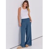 image:imageANRABESS Women Linen Palazzo Pants Summer Boho Wide Leg High Waist Casual Lounge Pant 2026 Beach Travel Vacation OutfitsDeep Blue