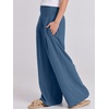 image:imageANRABESS Women Linen Palazzo Pants Summer Boho Wide Leg High Waist Casual Lounge Pant 2026 Beach Travel Vacation OutfitsDeep Blue