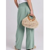 image:imageANRABESS Women Linen Palazzo Pants Summer Boho Wide Leg High Waist Casual Lounge Pant 2026 Beach Travel Vacation OutfitsGreen Blue