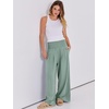 image:imageANRABESS Women Linen Palazzo Pants Summer Boho Wide Leg High Waist Casual Lounge Pant 2026 Beach Travel Vacation OutfitsGreen Blue