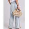 image:imageANRABESS Women Linen Palazzo Pants Summer Boho Wide Leg High Waist Casual Lounge Pant 2026 Beach Travel Vacation OutfitsLight Blue