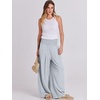 image:imageANRABESS Women Linen Palazzo Pants Summer Boho Wide Leg High Waist Casual Lounge Pant 2026 Beach Travel Vacation OutfitsLight Blue