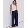 image:imageANRABESS Women Linen Palazzo Pants Summer Boho Wide Leg High Waist Casual Lounge Pant 2026 Beach Travel Vacation OutfitsNavy Blue