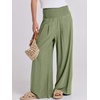 image:imageANRABESS Women Linen Palazzo Pants Summer Boho Wide Leg High Waist Casual Lounge Pant 2026 Beach Travel Vacation OutfitsOlive