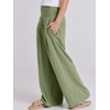 image:imageANRABESS Women Linen Palazzo Pants Summer Boho Wide Leg High Waist Casual Lounge Pant 2026 Beach Travel Vacation OutfitsOlive