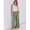 image:imageANRABESS Women Linen Palazzo Pants Summer Boho Wide Leg High Waist Casual Lounge Pant 2026 Beach Travel Vacation OutfitsOlive