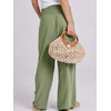 image:imageANRABESS Women Linen Palazzo Pants Summer Boho Wide Leg High Waist Casual Lounge Pant 2026 Beach Travel Vacation OutfitsOlive