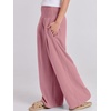 image:imageANRABESS Women Linen Palazzo Pants Summer Boho Wide Leg High Waist Casual Lounge Pant 2026 Beach Travel Vacation OutfitsPink