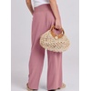 image:imageANRABESS Women Linen Palazzo Pants Summer Boho Wide Leg High Waist Casual Lounge Pant 2026 Beach Travel Vacation OutfitsPink