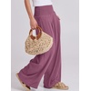 image:imageANRABESS Women Linen Palazzo Pants Summer Boho Wide Leg High Waist Casual Lounge Pant 2026 Beach Travel Vacation OutfitsPurple