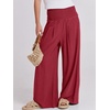image:imageANRABESS Women Linen Palazzo Pants Summer Boho Wide Leg High Waist Casual Lounge Pant 2026 Beach Travel Vacation OutfitsRed