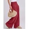 image:imageANRABESS Women Linen Palazzo Pants Summer Boho Wide Leg High Waist Casual Lounge Pant 2026 Beach Travel Vacation OutfitsRed