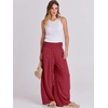image:imageANRABESS Women Linen Palazzo Pants Summer Boho Wide Leg High Waist Casual Lounge Pant 2026 Beach Travel Vacation OutfitsRed