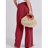 image:imageANRABESS Women Linen Palazzo Pants Summer Boho Wide Leg High Waist Casual Lounge Pant 2026 Beach Travel Vacation OutfitsRed