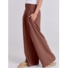 image:imageANRABESS Women Linen Palazzo Pants Summer Boho Wide Leg High Waist Casual Lounge Pant 2026 Beach Travel Vacation OutfitsRed Brown