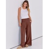 image:imageANRABESS Women Linen Palazzo Pants Summer Boho Wide Leg High Waist Casual Lounge Pant 2026 Beach Travel Vacation OutfitsRed Brown