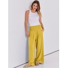 image:imageANRABESS Women Linen Palazzo Pants Summer Boho Wide Leg High Waist Casual Lounge Pant 2026 Beach Travel Vacation OutfitsYellow