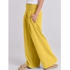 image:imageANRABESS Women Linen Palazzo Pants Summer Boho Wide Leg High Waist Casual Lounge Pant 2026 Beach Travel Vacation OutfitsYellow