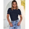 image:imageANRABESS Women Puff Short Sleeve Crewneck Dressy Casual Tops Summer Fitted Ribbed Knit Trendy Work Shirts 2026 Spring ClothesNavy Blue