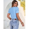 image:imageANRABESS Women Puff Short Sleeve Crewneck Dressy Casual Tops Summer Fitted Ribbed Knit Trendy Work Shirts 2026 Spring ClothesSky Blue