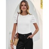image:imageANRABESS Women Puff Short Sleeve Crewneck Dressy Casual Tops Summer Fitted Ribbed Knit Trendy Work Shirts 2026 Spring ClothesWhite