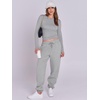 image:imageANRABESS Womens 2 Piece Sweatsuits Long Sleeve Tight Shirt Tops Joggers Fleece Sweatpants Sets 2026 Fall Sweat Lounge OutfitsLight Grey