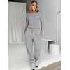image:imageANRABESS Womens 2 Piece Sweatsuits Long Sleeve Tight Shirt Tops Joggers Fleece Sweatpants Sets 2026 Fall Sweat Lounge OutfitsLight Grey