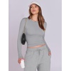 image:imageANRABESS Womens 2 Piece Sweatsuits Long Sleeve Tight Shirt Tops Joggers Fleece Sweatpants Sets 2026 Fall Sweat Lounge OutfitsLight Grey