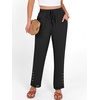 image:imageANRABESS Womens Casual Cropped Pants Drawstring Elastic Waist Ankle Trousers Comfy for Lounge Office Versatile Daily WearBlack