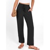 image:imageANRABESS Womens Casual Cropped Pants Drawstring Elastic Waist Ankle Trousers Comfy for Lounge Office Versatile Daily WearBlack