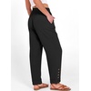 image:imageANRABESS Womens Casual Cropped Pants Drawstring Elastic Waist Ankle Trousers Comfy for Lounge Office Versatile Daily WearBlack