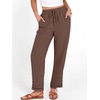 image:imageANRABESS Womens Casual Cropped Pants Drawstring Elastic Waist Ankle Trousers Comfy for Lounge Office Versatile Daily WearBrown