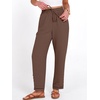 image:imageANRABESS Womens Casual Cropped Pants Drawstring Elastic Waist Ankle Trousers Comfy for Lounge Office Versatile Daily WearBrown