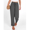 image:imageANRABESS Womens Casual Cropped Pants Drawstring Elastic Waist Ankle Trousers Comfy for Lounge Office Versatile Daily WearDark Gray