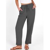 image:imageANRABESS Womens Casual Cropped Pants Drawstring Elastic Waist Ankle Trousers Comfy for Lounge Office Versatile Daily WearDark Gray
