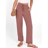 image:imageANRABESS Womens Casual Cropped Pants Drawstring Elastic Waist Ankle Trousers Comfy for Lounge Office Versatile Daily WearDusty Rose