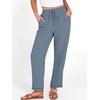 image:imageANRABESS Womens Casual Cropped Pants Drawstring Elastic Waist Ankle Trousers Comfy for Lounge Office Versatile Daily WearGrey Blue