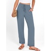 image:imageANRABESS Womens Casual Cropped Pants Drawstring Elastic Waist Ankle Trousers Comfy for Lounge Office Versatile Daily WearGrey Blue