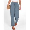 image:imageANRABESS Womens Casual Cropped Pants Drawstring Elastic Waist Ankle Trousers Comfy for Lounge Office Versatile Daily WearGrey Blue