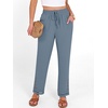 image:imageANRABESS Womens Casual Cropped Pants Drawstring Elastic Waist Ankle Trousers Comfy for Lounge Office Versatile Daily WearGrey Blue