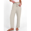 image:imageANRABESS Womens Casual Cropped Pants Drawstring Elastic Waist Ankle Trousers Comfy for Lounge Office Versatile Daily WearLight Beige