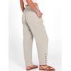 image:imageANRABESS Womens Casual Cropped Pants Drawstring Elastic Waist Ankle Trousers Comfy for Lounge Office Versatile Daily WearLight Beige