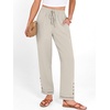 image:imageANRABESS Womens Casual Cropped Pants Drawstring Elastic Waist Ankle Trousers Comfy for Lounge Office Versatile Daily WearLight Beige