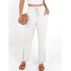 image:imageANRABESS Womens Casual Cropped Pants Drawstring Elastic Waist Ankle Trousers Comfy for Lounge Office Versatile Daily WearWhite
